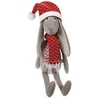 Игрушка Smart Bunny, в красном шарфике и шапочке