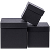 Коробка Cube, L, черная с нанесением логотипа