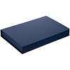 Коробка Silk с ложементом под ежедневник 13x21 см, флешку и ручку, синяя с нанесением логотипа