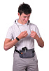 Поясная сумка для документов Money Belt, серая с нанесением логотипа