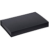 Коробка Silk с ложементом под ежедневник 13x21 см, флешку и ручку, черная с нанесением логотипа