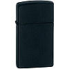 Зажигалка Zippo Slim Matt, матовая черная с нанесением логотипа