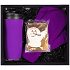 Набор «Зима в ладошке», черный с фиолетовым с нанесением логотипа