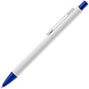 Ручка шариковая Chromatic White, белая с синим с нанесением логотипа