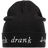 Шапка с вышивкой Drunk, черная с нанесением логотипа