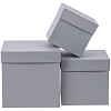 Коробка Cube, L, серая с нанесением логотипа