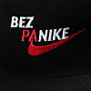 Бейсболка Bez Panike, черная с нанесением логотипа