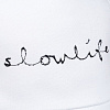 Бейсболка с вышивкой Slowlife, белая с нанесением логотипа
