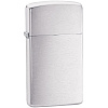 Зажигалка Zippo Slim Brushed, матовая серебристая с нанесением логотипа