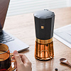 Портативная кофемолка Electric Coffee Grinder, черная с оранжевым с нанесением логотипа