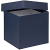 Коробка Cube, M, синяя с нанесением логотипа