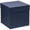 Коробка Cube, M, синяя с нанесением логотипа