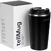 Смарт-стакан tellMug с заменяемой батареей, черный с нанесением логотипа