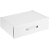 Коробка самосборная Light Case, белая, с белой ручкой с нанесением логотипа