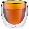 Стакан с двойными стенками Glass Bubble, желтый с нанесением логотипа