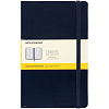 Записная книжка Moleskine Classic Large, в клетку, синяя с нанесением логотипа