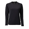 Футболка с длинным рукавом Sporty LSL Women, черная с нанесением логотипа