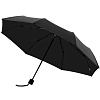 Зонт складной с защитой от УФ-лучей Sunbrella, черный с нанесением логотипа