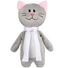 Мягкая игрушка Beastie Toys, котик с белым шарфом с нанесением логотипа