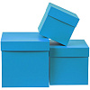 Коробка Cube, S, голубая с нанесением логотипа