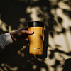 Термостакан Tumbler 350, вакуумный, оранжевый с нанесением логотипа
