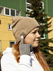 Шапка с Bluetooth наушниками Real Talk Headset, бежевый меланж с нанесением логотипа