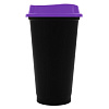Стакан с крышкой Color Cap Black, черный с фиолетовым с нанесением логотипа