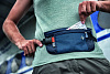 Поясная сумка для документов Money Belt, серая с нанесением логотипа