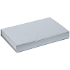 Коробка Silk с ложементом под ежедневник 13x21 и ручку, серебристая с нанесением логотипа