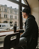 Термостакан Tumbler 350, вакуумный, черный с нанесением логотипа