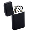 Зажигалка Zippo Slim Matt, матовая черная с нанесением логотипа