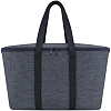 Термосумка Coolerbag Twist, синий меланж с нанесением логотипа