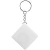 Брелок с рулеткой Square ver.2, белый с нанесением логотипа