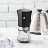 Портативная кофемолка Electric Coffee Grinder, черная с серебристым с нанесением логотипа