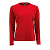 Футболка с длинным рукавом Sporty LSL Women, красная с нанесением логотипа