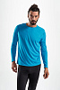 Футболка с длинным рукавом Sporty LSL Men, ярко-бирюзовая с нанесением логотипа