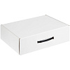 Коробка самосборная Light Case, белая, с черной ручкой с нанесением логотипа